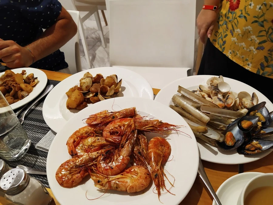 Essen im Restaurant des Villa Luz