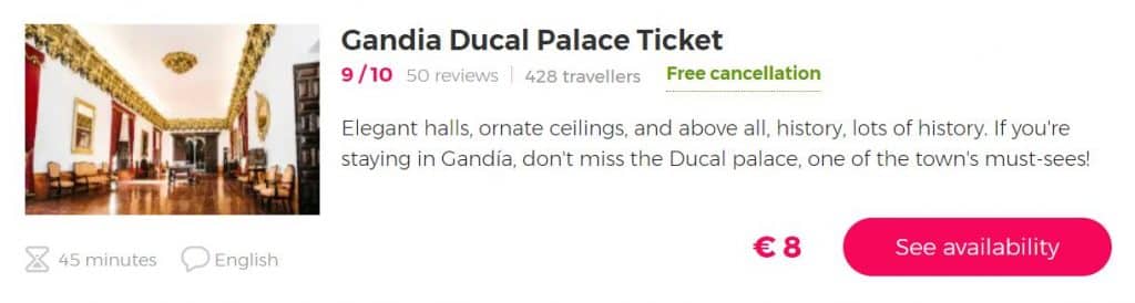 gandia ducal palace ticket